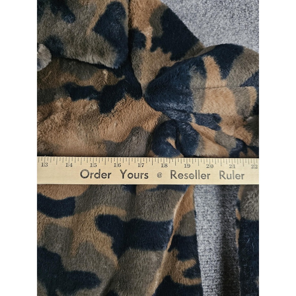 J.McLaughlin Long Teddy Coat Womens Small Camo Faux Fur Lined Winter Jacket - Picture 3 of 12